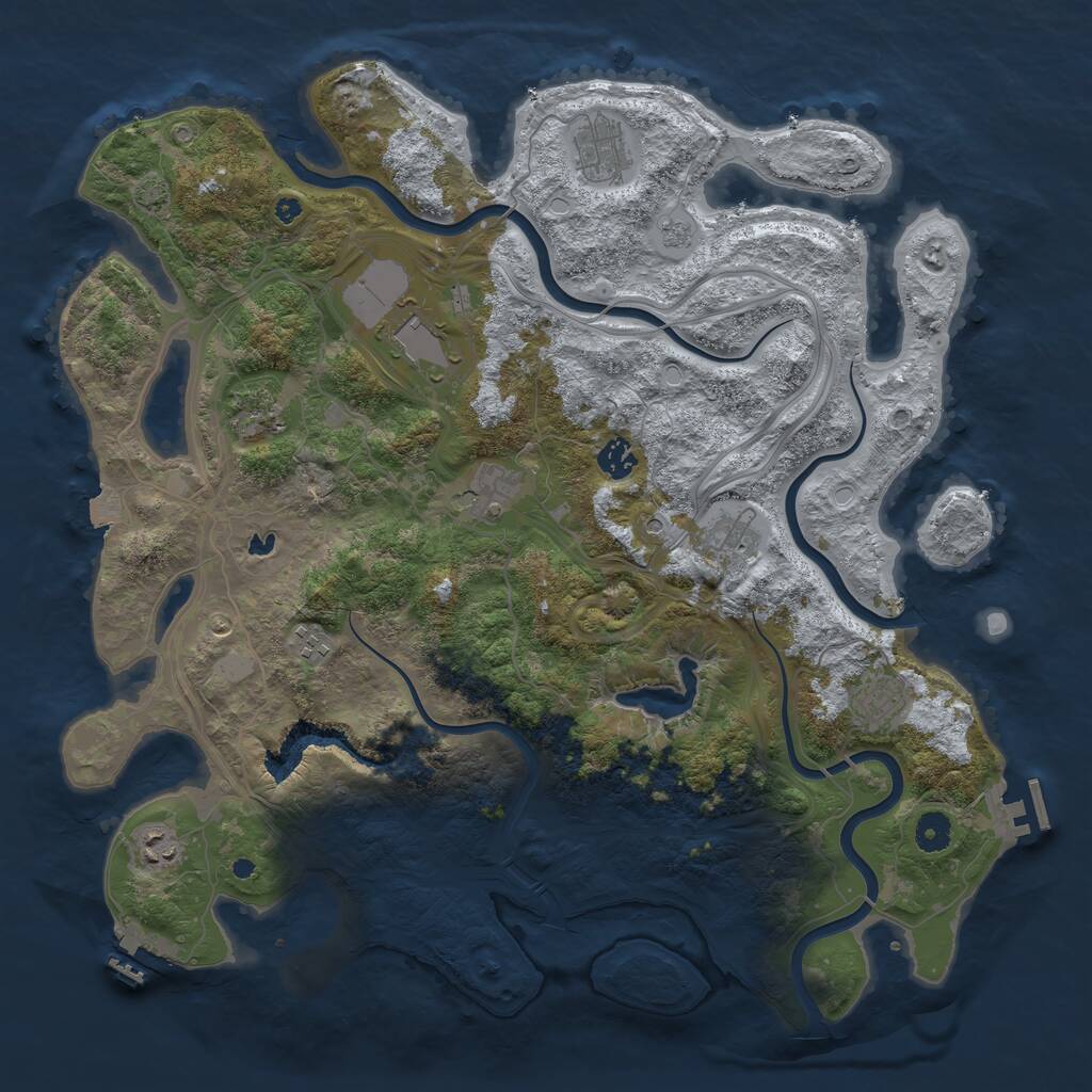Rust Map: Procedural Map, Size: 4250, Seed: 944261632, 15 Monuments