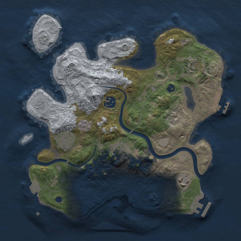 Rust Map: Procedural Map, Size: 3000, Seed: 17042015, 12 Monuments