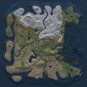 Thumbnail Rust Map: Procedural Map, Size: 4200, Seed: 666272, 15 Monuments