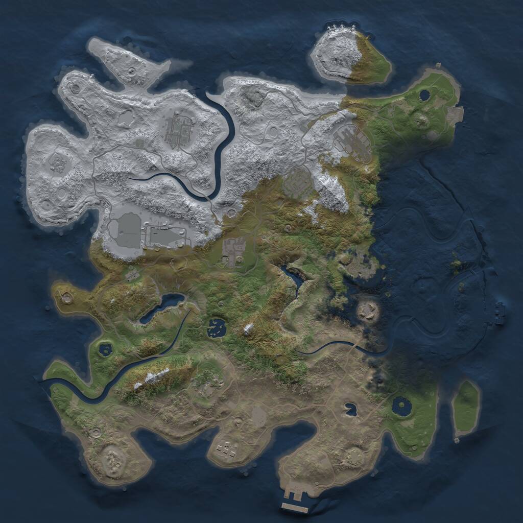 Rust Map: Procedural Map, Size: 4000, Seed: 1716510545, 16 Monuments
