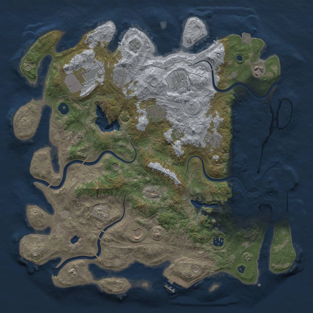 Rust Map: Procedural Map, Size: 4250, Seed: 859427230, 16 Monuments