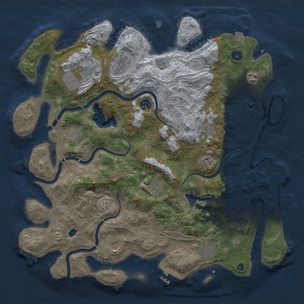 Rust Map: Procedural Map, Size: 4250, Seed: 859427230, 16 Monuments