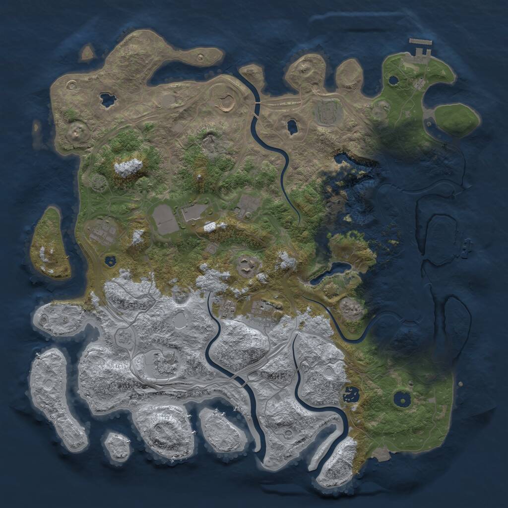 Rust Map: Procedural Map, Size: 4500, Seed: 22445, 16 Monuments