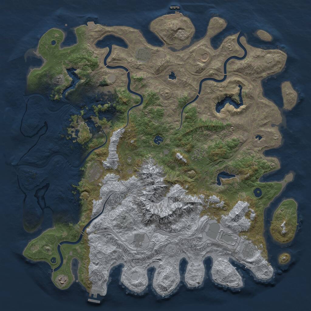 Rust Map: Procedural Map, Size: 5250, Seed: 47715838, 17 Monuments