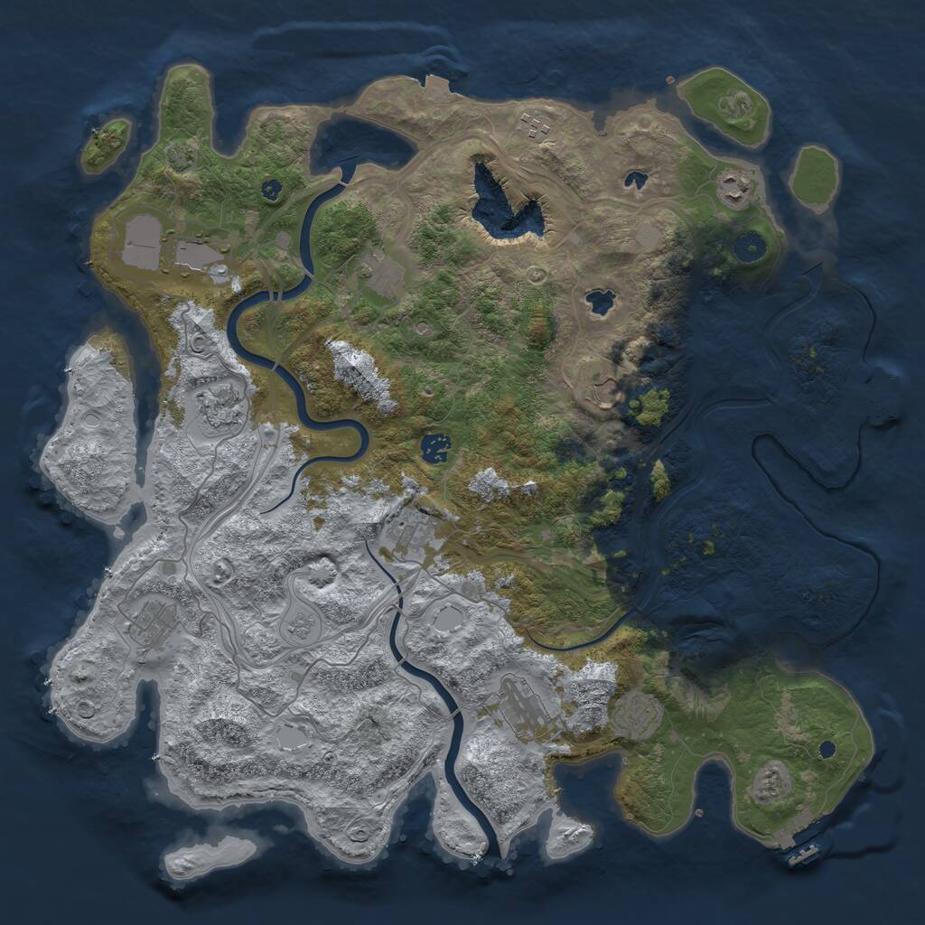 Rust Map: Procedural Map, Size: 4500, Seed: 206131565, 17 Monuments