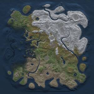 Thumbnail Rust Map: Procedural Map, Size: 4500, Seed: 24261708, 16 Monuments