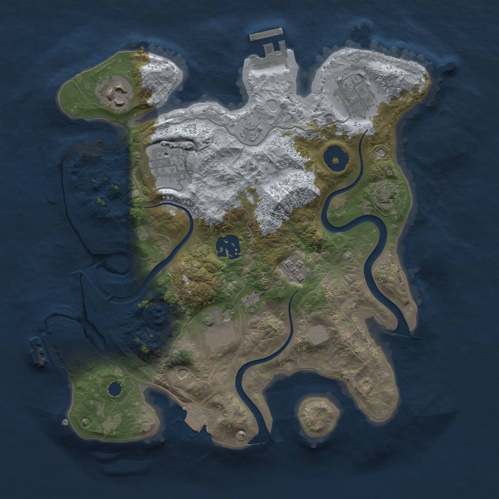 Rust Map: Procedural Map, Size: 3000, Seed: 11201, 12 Monuments