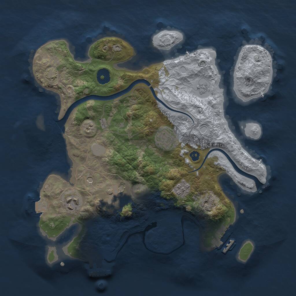 Rust Map: Procedural Map, Size: 3000, Seed: 273540290, 10 Monuments