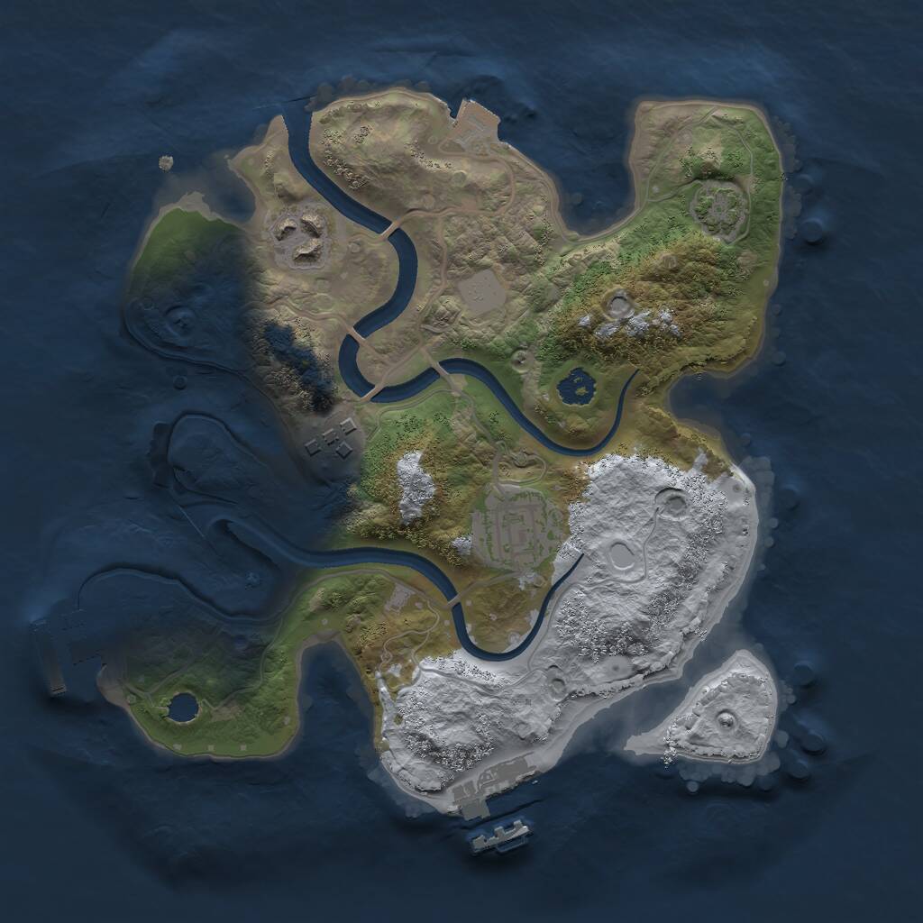 Rust Map: Procedural Map, Size: 2500, Seed: 108772364, 7 Monuments