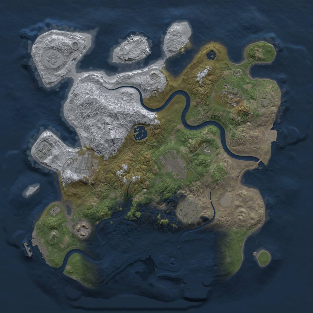 Rust Map: Procedural Map, Size: 3250, Seed: 17042015, 13 Monuments