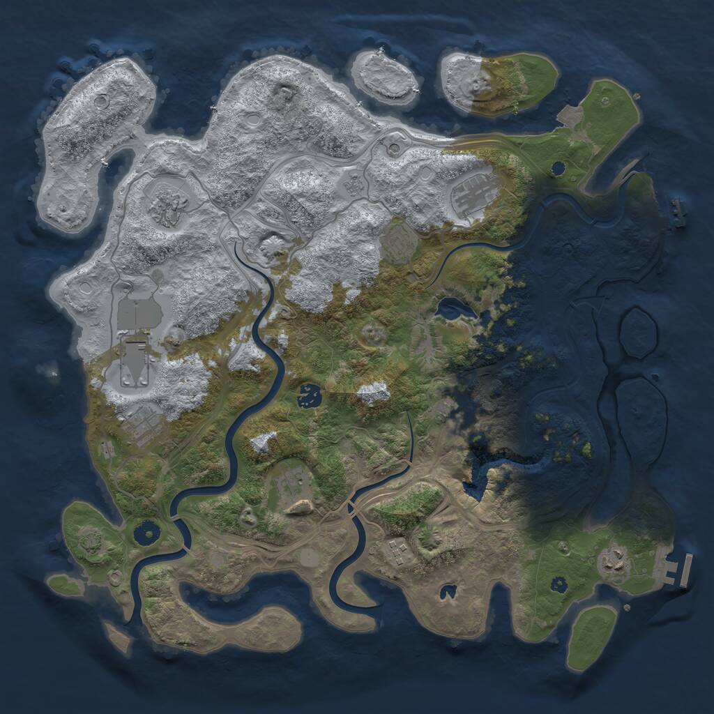 Rust Map: Procedural Map, Size: 4250, Seed: 55784420, 16 Monuments