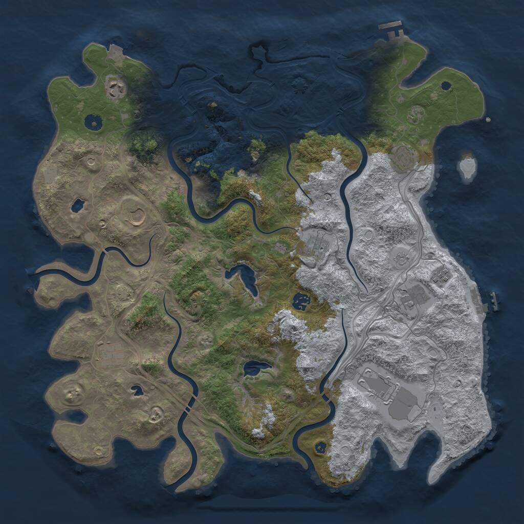 Rust Map: Procedural Map, Size: 4500, Seed: 434263913, 15 Monuments