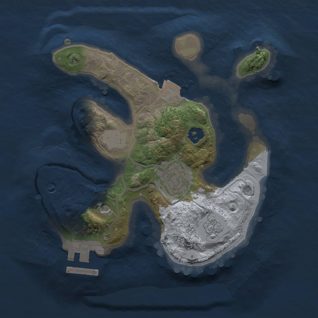 Rust Map: Procedural Map, Size: 2000, Seed: 108772364, 5 Monuments