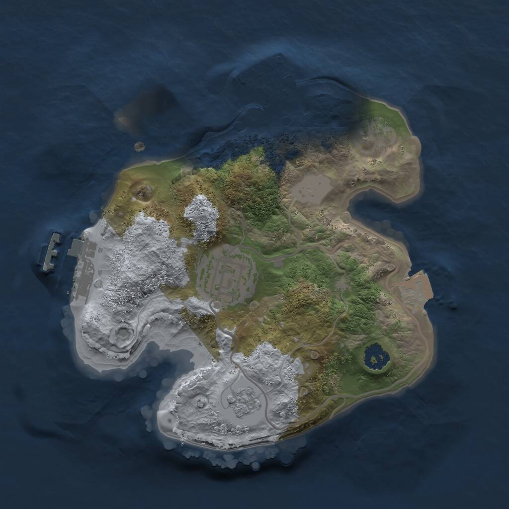 Rust Map: Procedural Map, Size: 2000, Seed: 1572352130, 5 Monuments