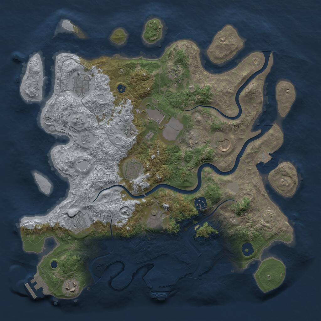 Rust Map: Procedural Map, Size: 3800, Seed: 252658936, 16 Monuments