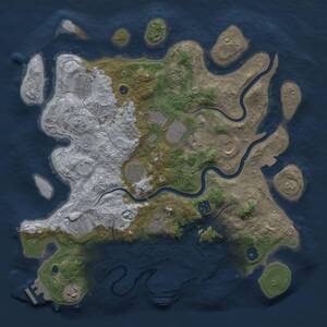Thumbnail Rust Map: Procedural Map, Size: 3800, Seed: 252658936, 16 Monuments