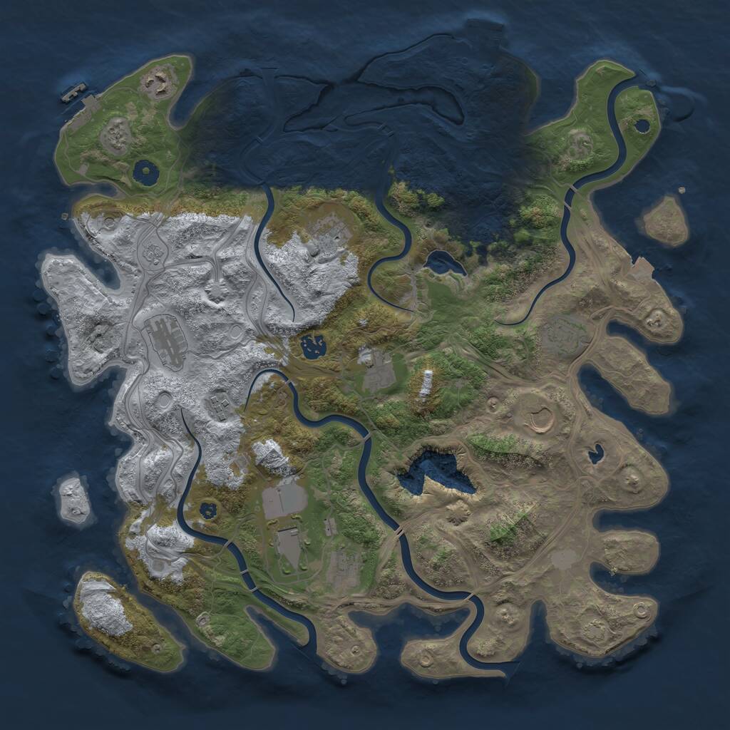Rust Map: Procedural Map, Size: 4250, Seed: 1995511409, 16 Monuments