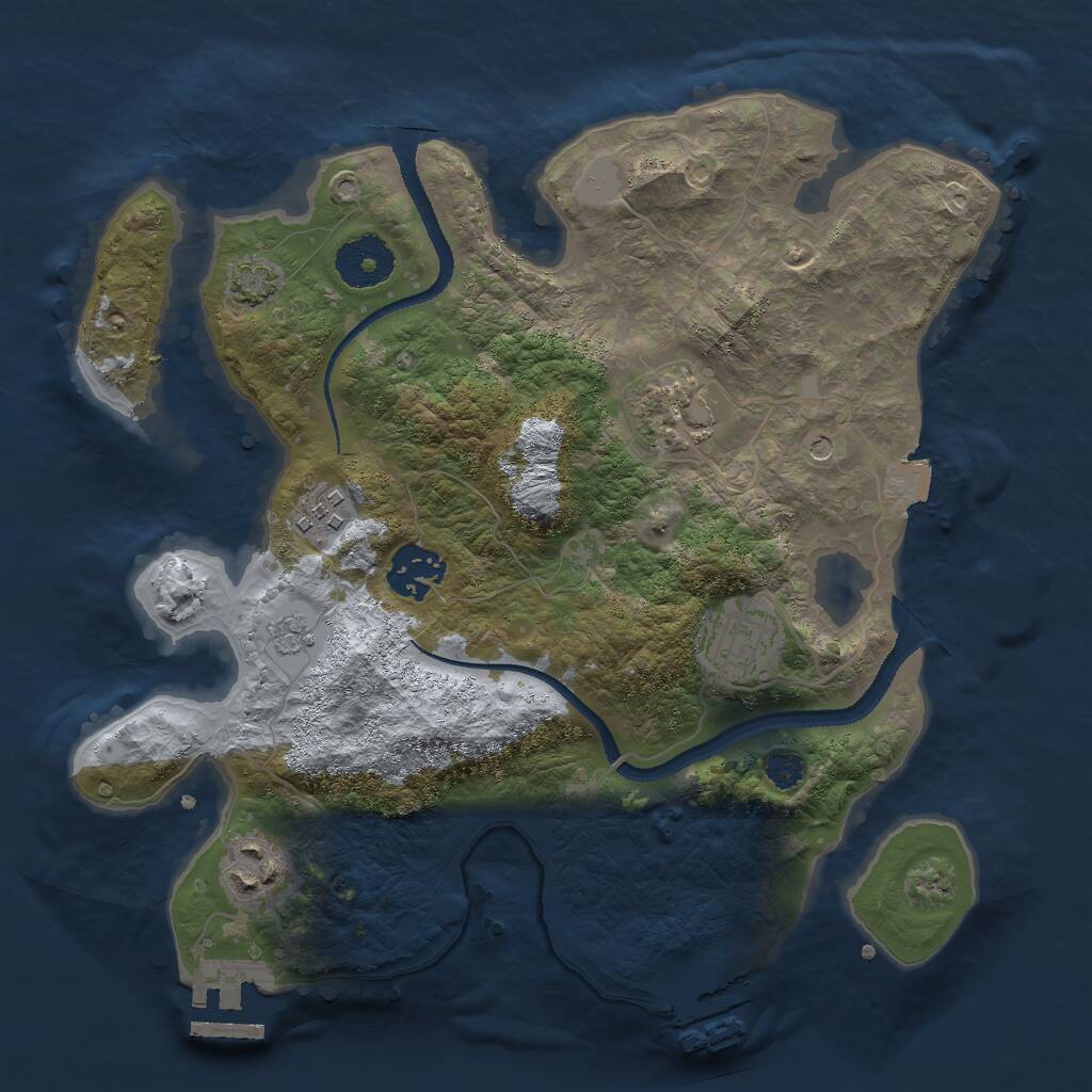 Rust Map: Procedural Map, Size: 3000, Seed: 30353, 11 Monuments