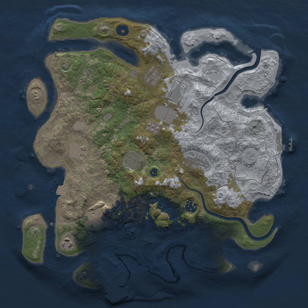 Rust Map: Procedural Map, Size: 3800, Seed: 1619626137, 16 Monuments