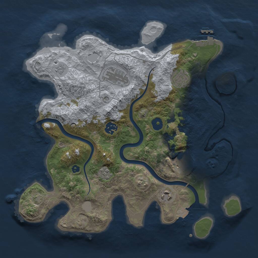 Rust Map: Procedural Map, Size: 3250, Seed: 1601135761, 11 Monuments