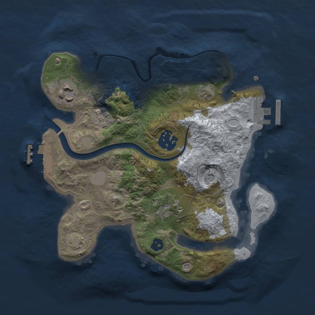 Rust Map: Procedural Map, Size: 2500, Seed: 1879806064, 9 Monuments