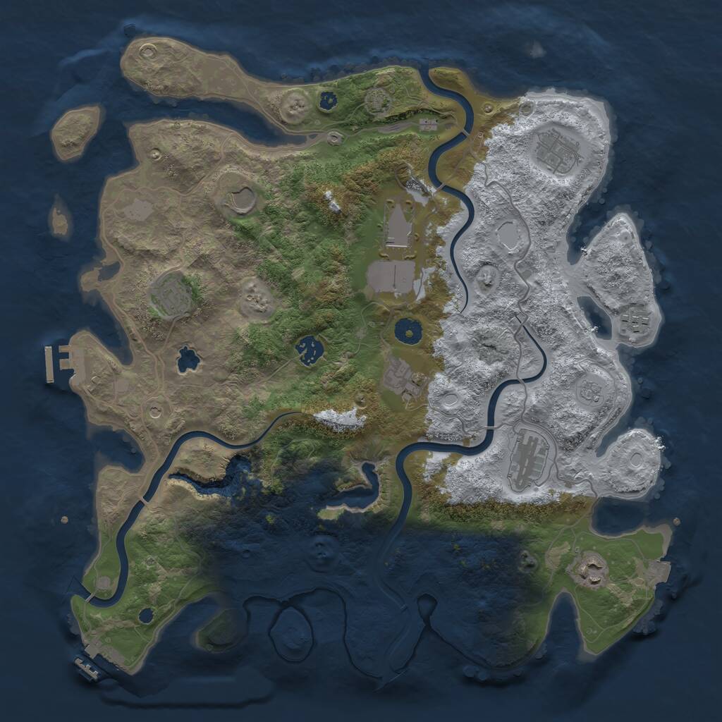 Rust Map: Procedural Map, Size: 4000, Seed: 197403581, 15 Monuments