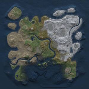 Thumbnail Rust Map: Procedural Map, Size: 3500, Seed: 162162162, 14 Monuments