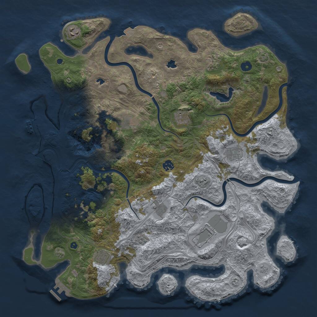 Rust Map: Procedural Map, Size: 4500, Seed: 82537152, 16 Monuments