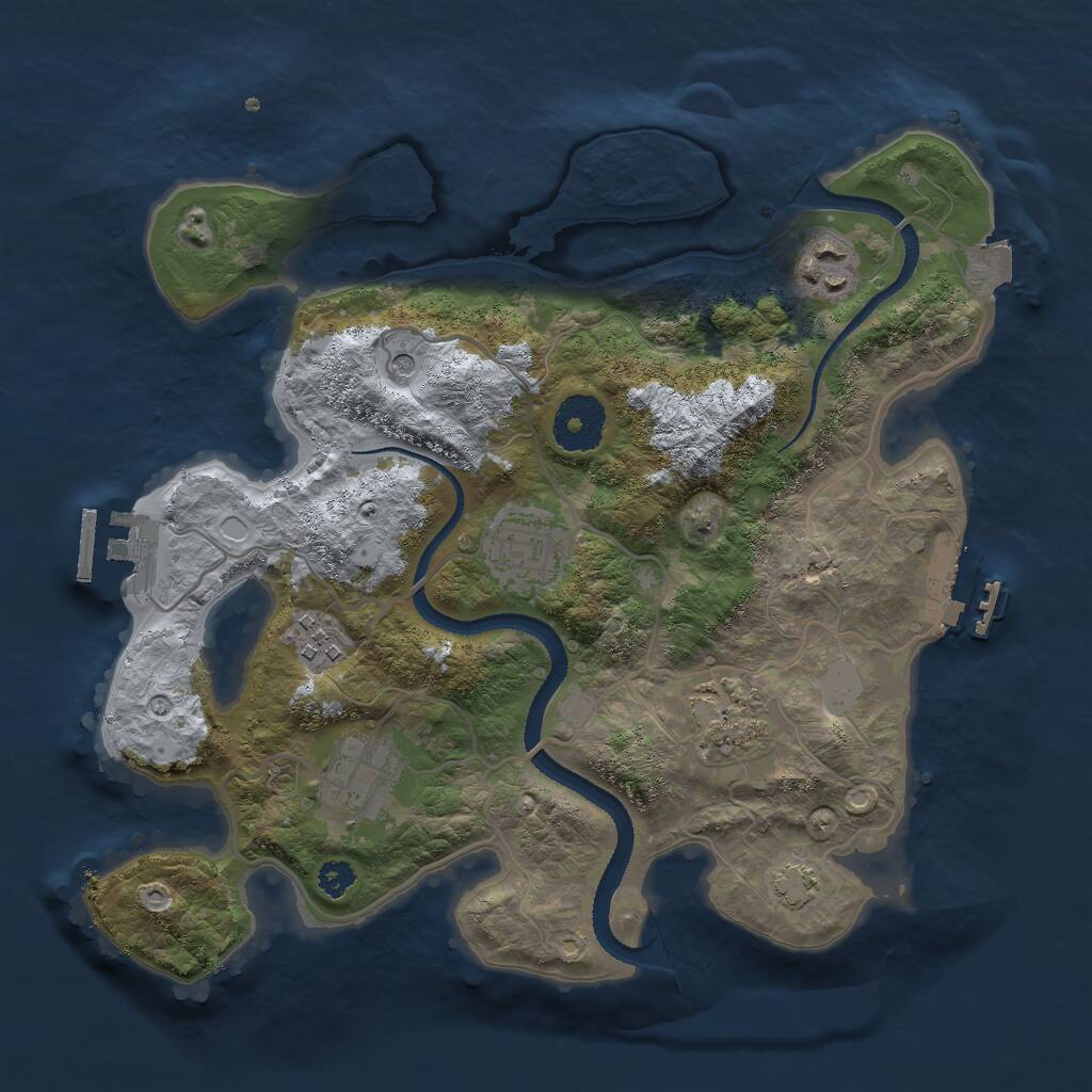 Rust Map: Procedural Map, Size: 3000, Seed: 1106738430, 10 Monuments