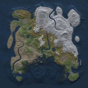 Thumbnail Rust Map: Procedural Map, Size: 3750, Seed: 1125401870, 13 Monuments