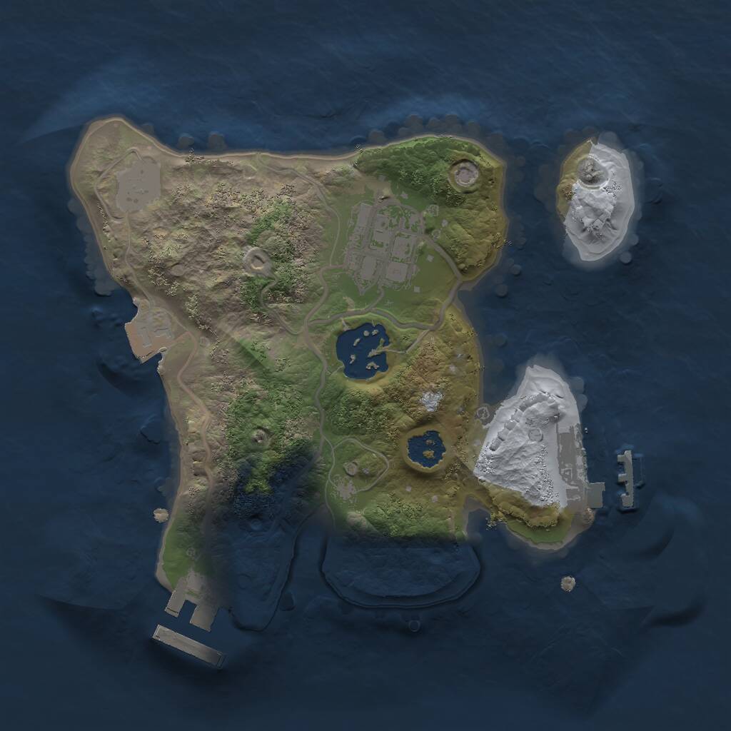 Rust Map: Procedural Map, Size: 2000, Seed: 24324, 5 Monuments