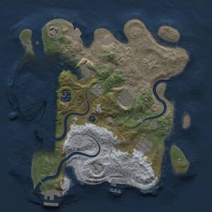 Thumbnail Rust Map: Procedural Map, Size: 3000, Seed: 1256188149, 13 Monuments