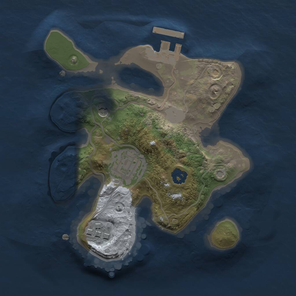 Rust Map: Procedural Map, Size: 1900, Seed: 8675309, 5 Monuments