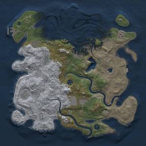 Thumbnail Rust Map: Procedural Map, Size: 4000, Seed: 69262, 17 Monuments