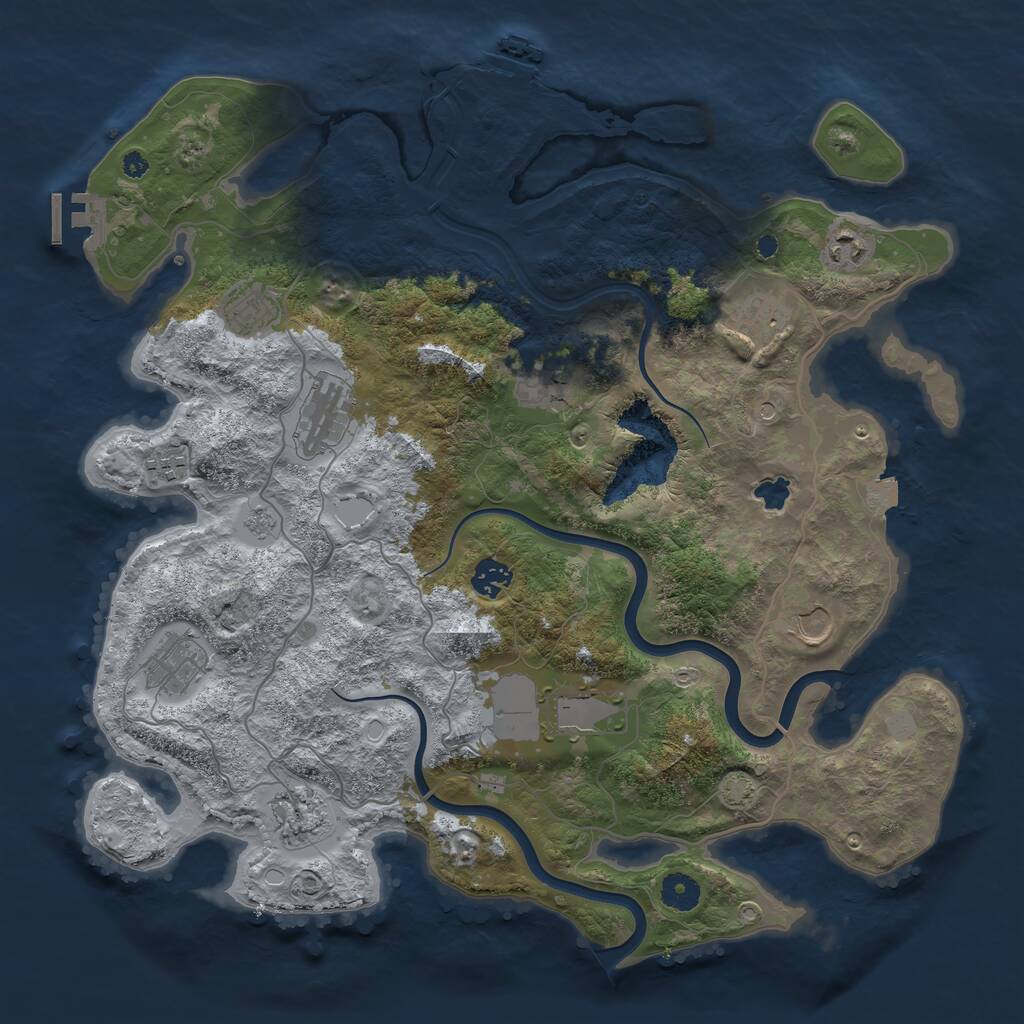 Rust Map: Procedural Map, Size: 4000, Seed: 69262, 17 Monuments
