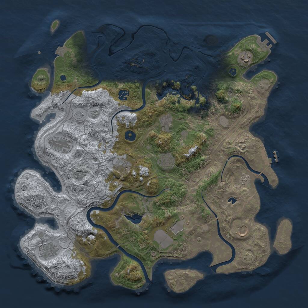Rust Map: Procedural Map, Size: 4250, Seed: 1794044745, 16 Monuments
