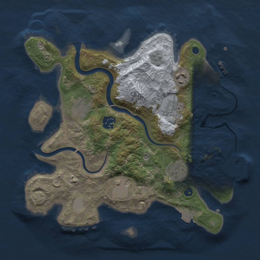 Rust Map: Procedural Map, Size: 3000, Seed: 893781602, 12 Monuments