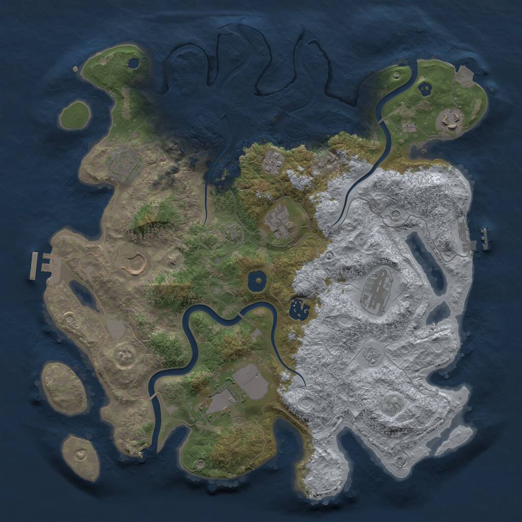 Rust Map: Procedural Map, Size: 3800, Seed: 534525, 14 Monuments