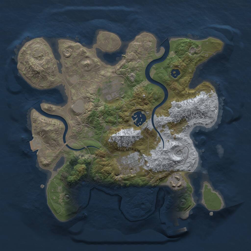 Rust Map: Procedural Map, Size: 2700, Seed: 566412971, 8 Monuments