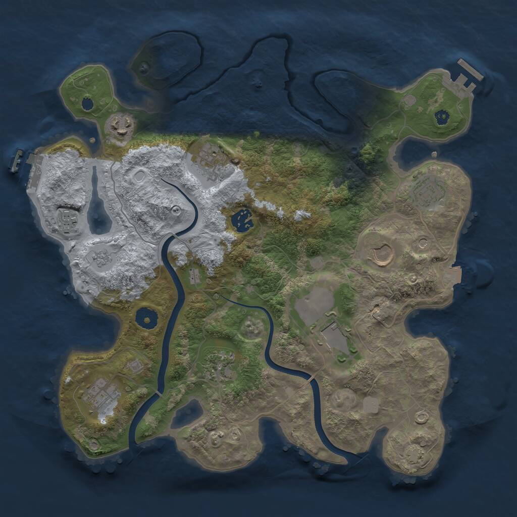 Rust Map: Procedural Map, Size: 3500, Seed: 145615, 15 Monuments