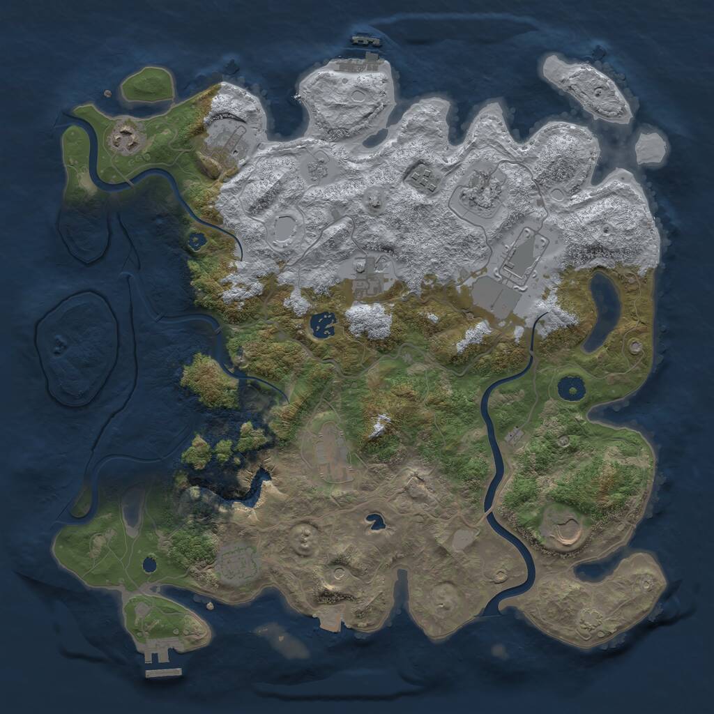 Rust Map: Procedural Map, Size: 4000, Seed: 98000, 16 Monuments