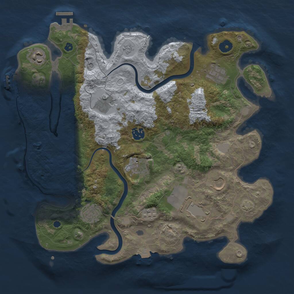 Rust Map: Procedural Map, Size: 3500, Seed: 32679, 15 Monuments