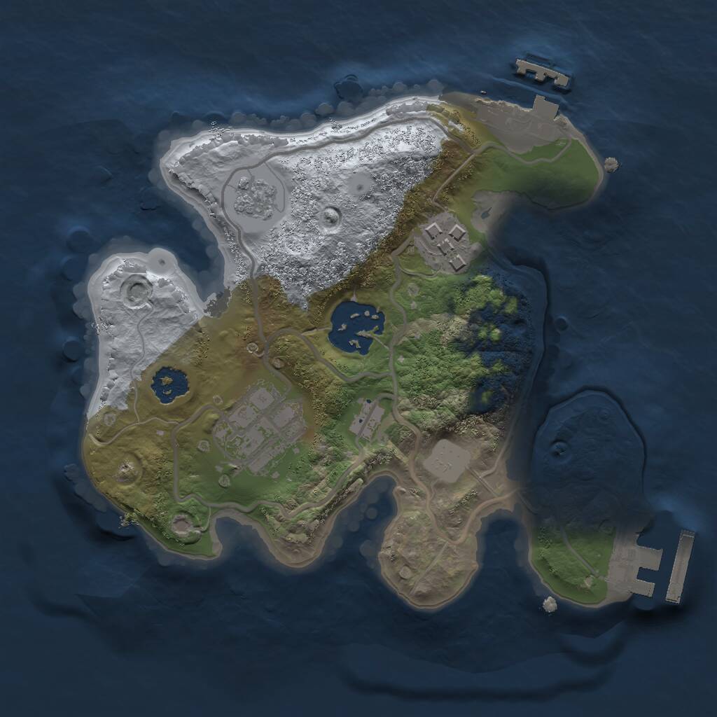 Rust Map: Procedural Map, Size: 2001, Seed: 74598321, 7 Monuments