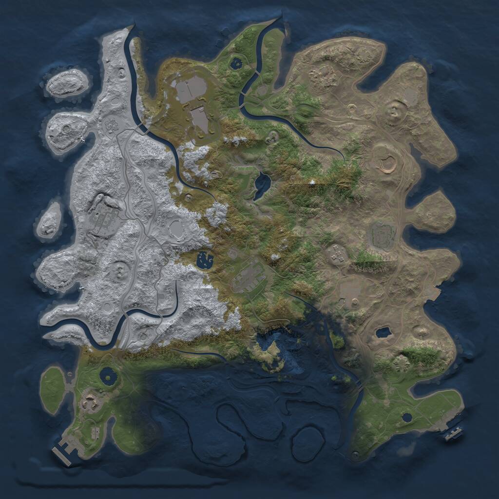 Rust Map: Procedural Map, Size: 4250, Seed: 375199054, 16 Monuments