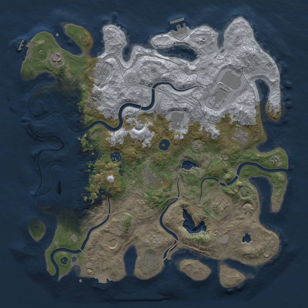 Rust Map: Procedural Map, Size: 4250, Seed: 651000624, 17 Monuments