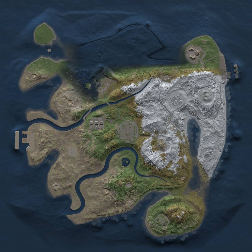 Rust Map: Procedural Map, Size: 2800, Seed: 6986770, 10 Monuments