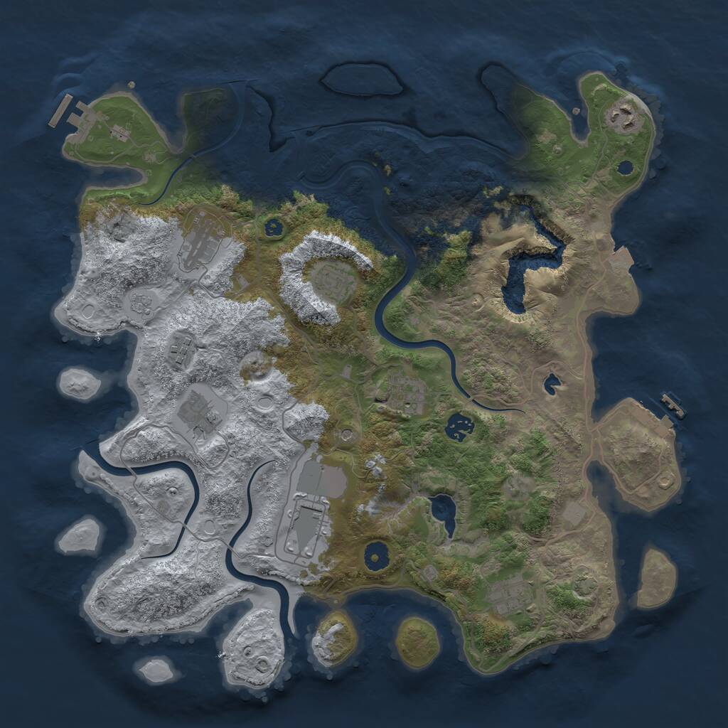 Rust Map: Procedural Map, Size: 4000, Seed: 502558749, 15 Monuments