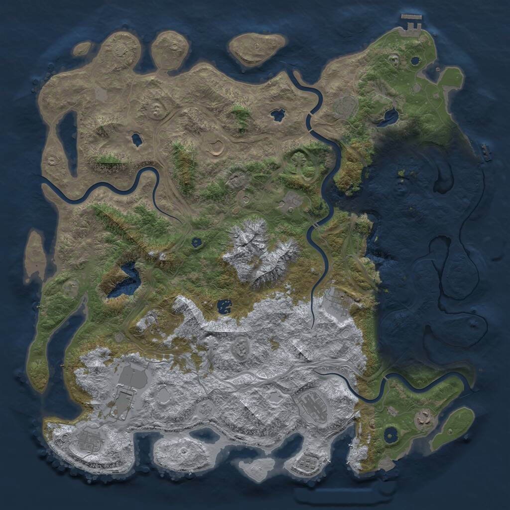 Rust Map: Procedural Map, Size: 5000, Seed: 2887, 17 Monuments