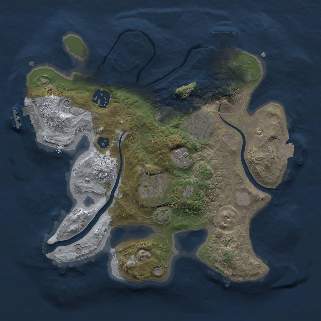 Rust Map: Procedural Map, Size: 2700, Seed: 1767614516, 9 Monuments