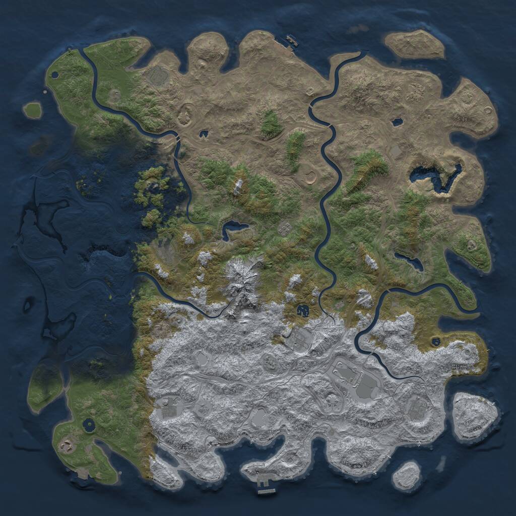 Rust Map: Procedural Map, Size: 6000, Seed: 1144476767, 17 Monuments